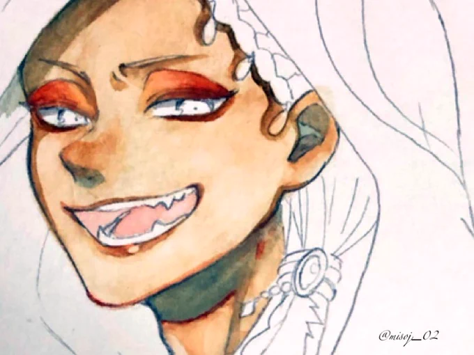 良いお顔が描けたかもしれぬ( ˘-˘ ) 
