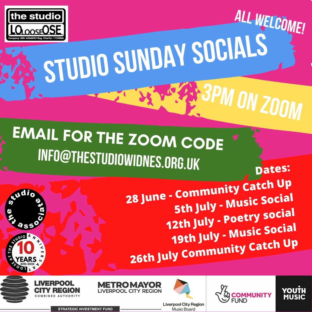 TheStudioWidnes's tweet photo. Last of our Sundays Socials in July tomorrow : 26th July 3pm on zoom with a quiz from @jpbostock69
Come find out what's new or share your ideas
Email for the code info@thestudiowidnes.org.uk
#studiospirit
@TNLComFund https://t.co/6Da8gWPYEB