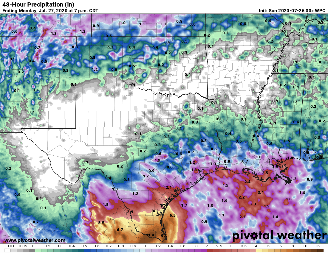 SpaceCityWX's tweet image. Hurricane Hanna has come ashore over Padre Island. Our concerns for Houston remain minimal, but a serious flooding situation is setting up in South Texas.

spacecityweather.com/hurricane-hann…