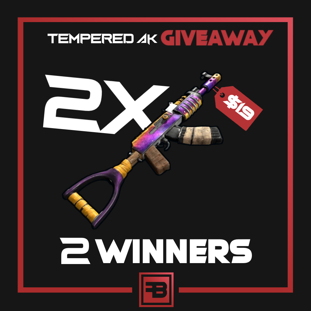 rust_bet's tweet photo. 🔥2x Tempered AK Giveaway, 2 Winners!

How to enter: 
1⃣Follow @Blazerlive &amp; @rust_bet 
2⃣Retweet &amp; Like this post
3⃣Tag 2 friends in the comments
4⃣Join our Discord server: https://t.co/DEbY6r6mVo

✅Complete ALL steps to join
⏰Hurry up! Winners picked in 1 Hour! https://t.co/ZpGidOIBgE