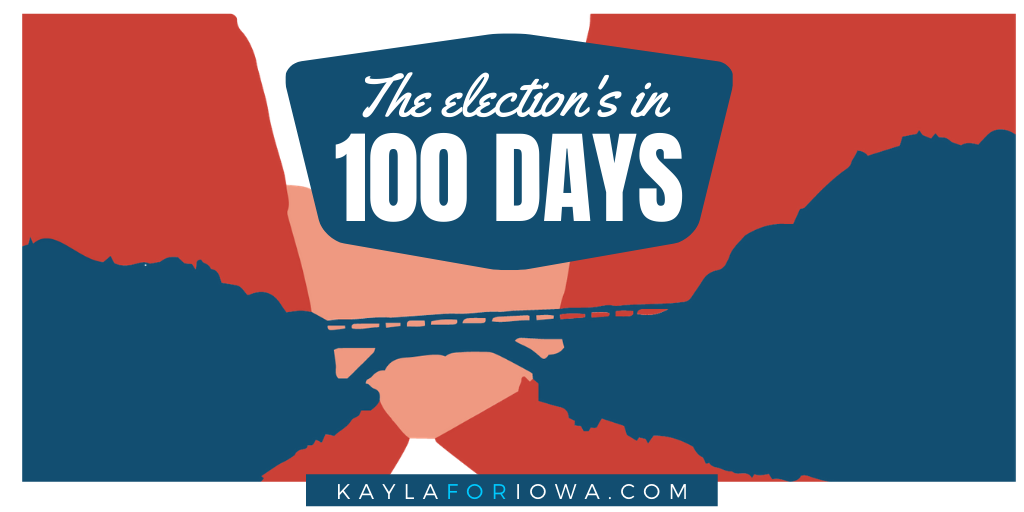 KaylaForIowa's tweet photo. Who's ready to help us send change to the statehouse? Whether it's one hundred pennies or one hundred bucks or one hundred minutes of your time on our volunteer crew, we need you. We appreciate you. We aim to win.
#KaylaForIowa #GrassrootsForKayla https://t.co/dYtfGusJK2