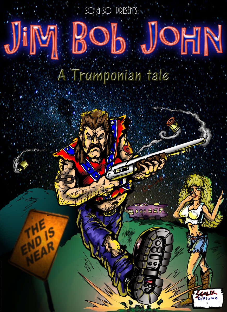 JasonSeaux's tweet photo. first four pages of #JimBobJohn a new gross parody comic on kickstarter @ https://t.co/JxXoTpJZl5 #TrumpIsACompleteFailure  #trumponiantale #savebettylousue #pennsyltucky  *Disclaimer* If you cant take a joke, this book might not be for you. https://t.co/uMrO9nnspf