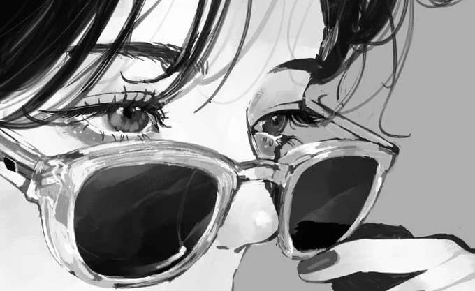 #絵をモノクロにするとかっこいい 