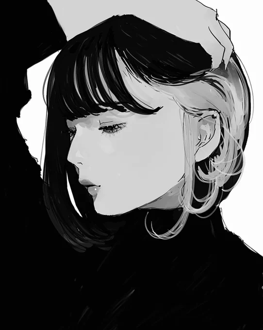 #絵をモノクロにするとかっこいい 