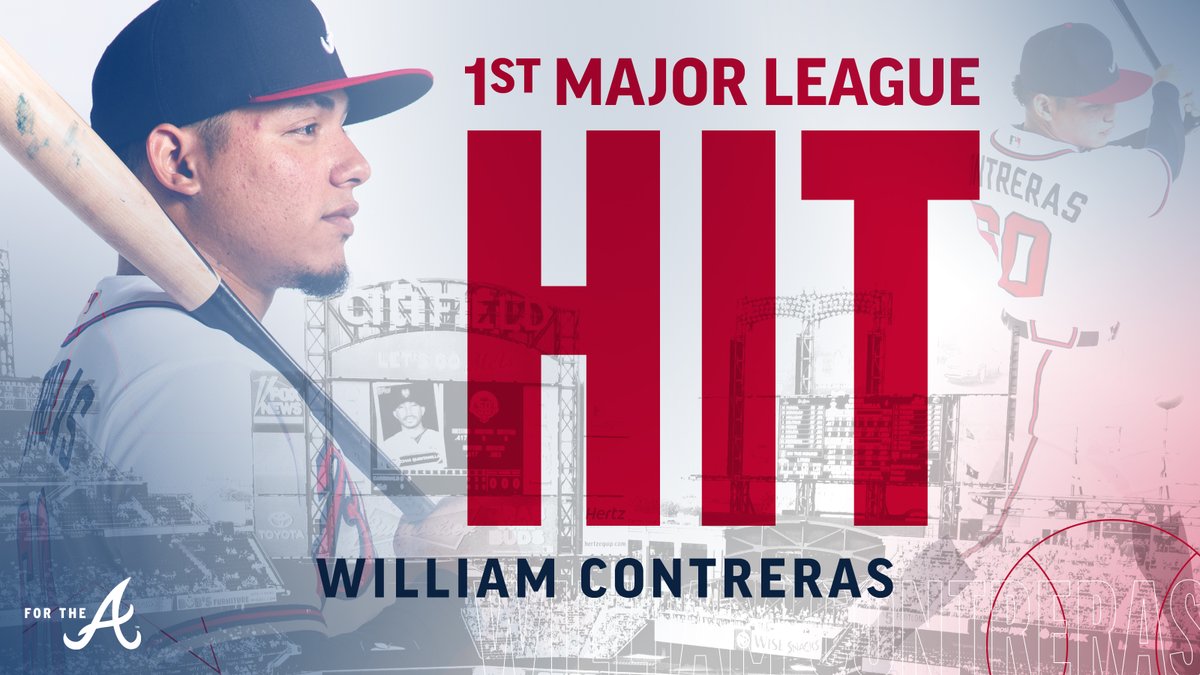Braves's tweet photo. .@Wcontreras42's first hit in the bigs is an RBI double!

#Braves up 5-2!

#ForTheA https://t.co/P6ss1vPVhk