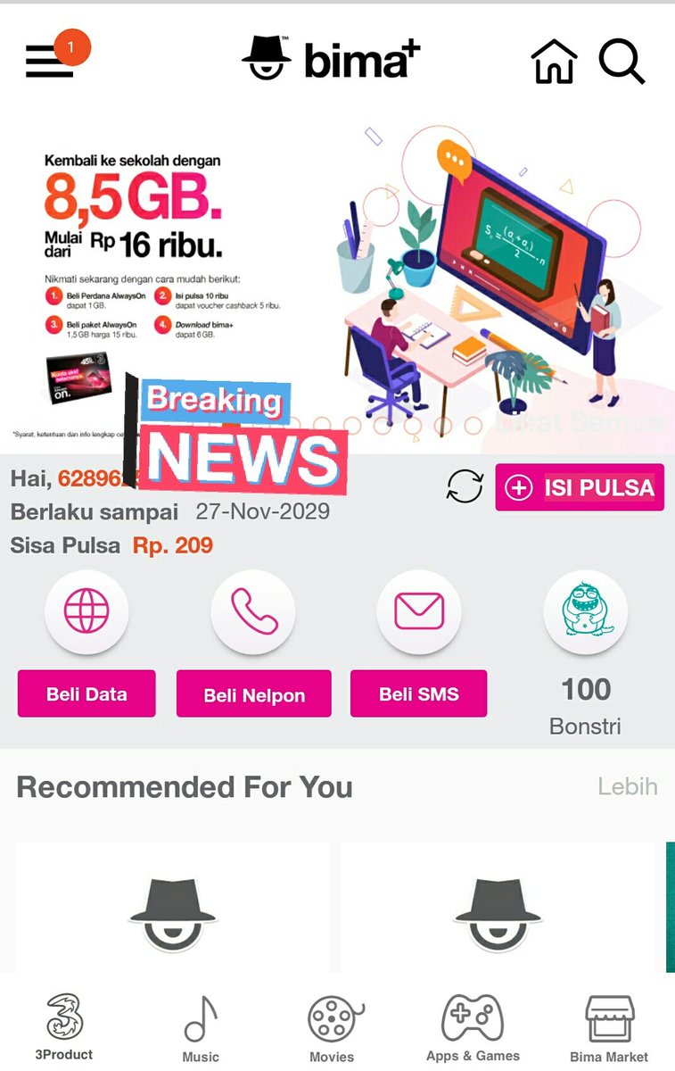 danadwii's tweet photo. @triindonesia Wohooyyy benar sekali, masa aktifnya panjang gila. Ini bukannya gada kouta tapi gada pulsa 😆 unlimited coy #JaringanLuasDanKuat #SiapaTakut https://t.co/JmAWZOdHbV