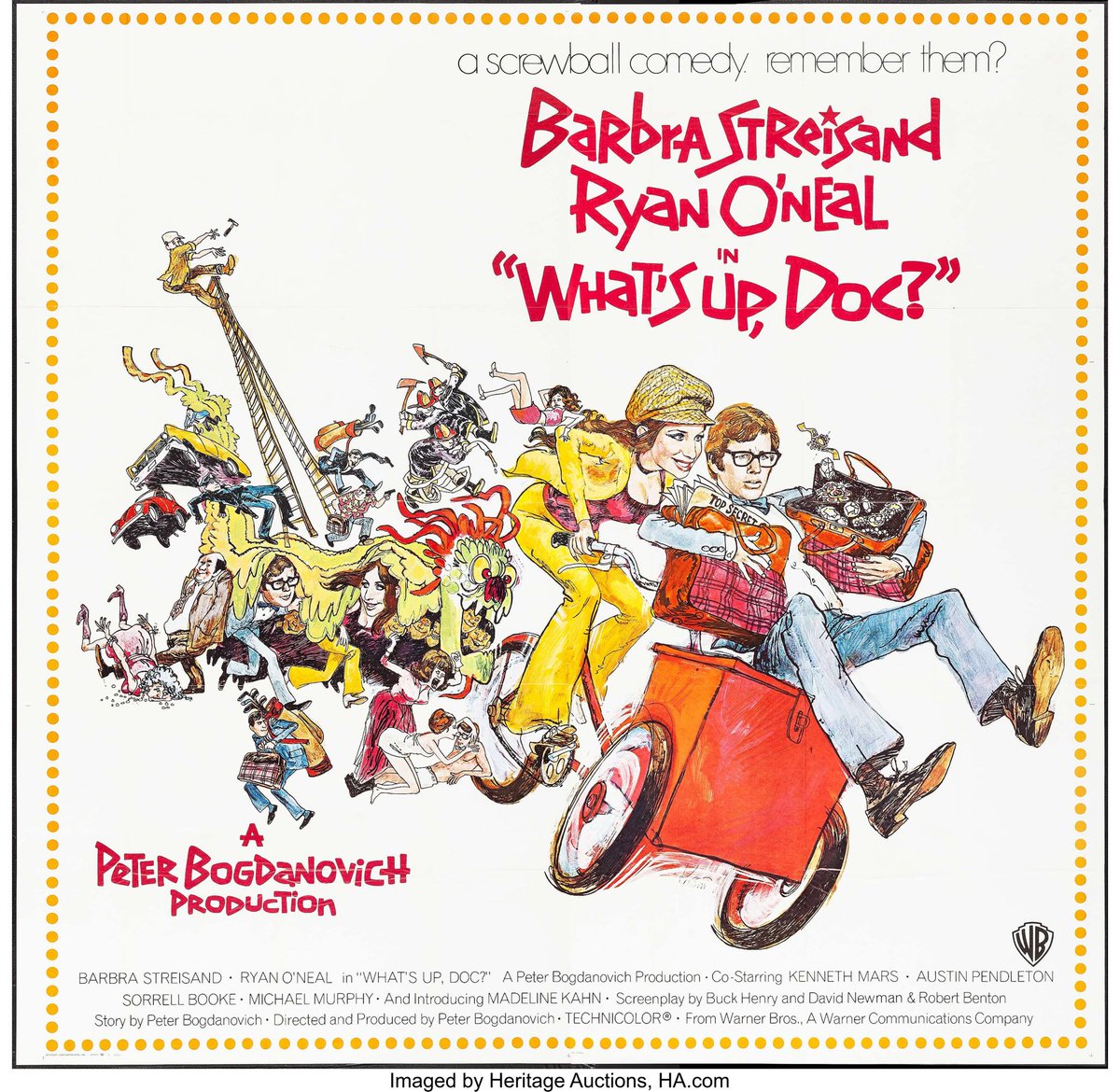 LOFgirl's tweet photo. Just finished watching @blogdanovich What’s Up Doc! Great movie. Smart dialogue, glamorous stars and so stylish. A madcap comedy that pays tribute to the finest by Hawks, McCarey and Capra. A wonderful afternoon at the movies. Thank you! @tcm @denker #classicfilms https://t.co/3ndrF60DlX