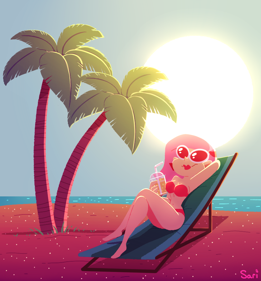 sariphantom's tweet photo. Here's Ms. Pink relaxing at the beach (and being far away from the antics of Snap, Crackle and Pop) #mspink #Summer2020 https://t.co/zMny1Pzi1A