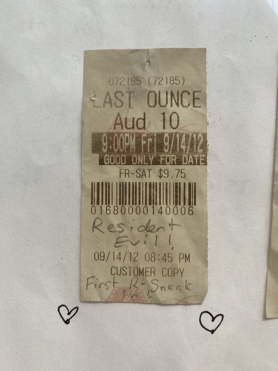 This was my first R rated sneak in. Absolutely nothing suspicious about seven 15-year-olds buying tickets to see LAST OUNCE OF COURAGE, a patriotic tale of grief, at 9PM on a Friday night. RESIDENT EVIL: RETRIBUTION was awesome though.
