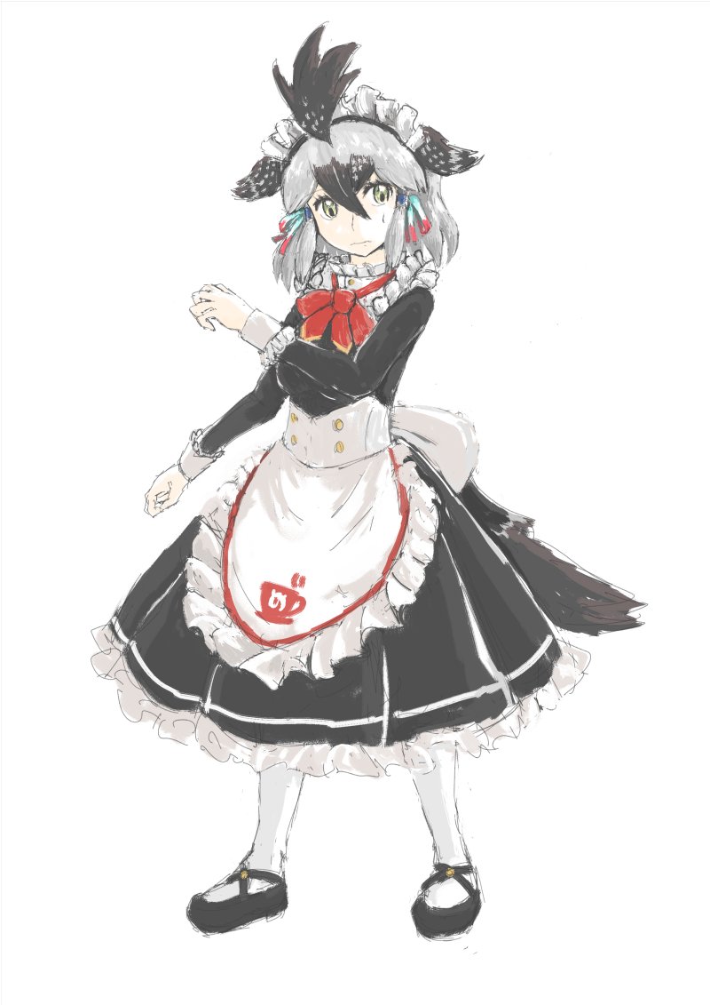 「メイド服に戸惑うロードランナーちゃん 」|葉っぱ由来@委託販売中のイラスト