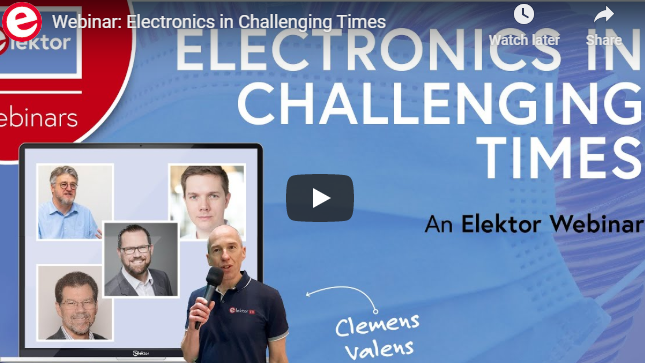 Elektor_US's tweet photo. Curious how COVID-19 has impacted the #electronics industry? Want to learn about tech likely to improve the industry and society?  Watch "Electronics in Challenging Times" for great insights from #Trinamic #honeywell #Teiimo and #Elektor engineers! https://t.co/krnjx4ljS9 https://t.co/tIwMH5OddN