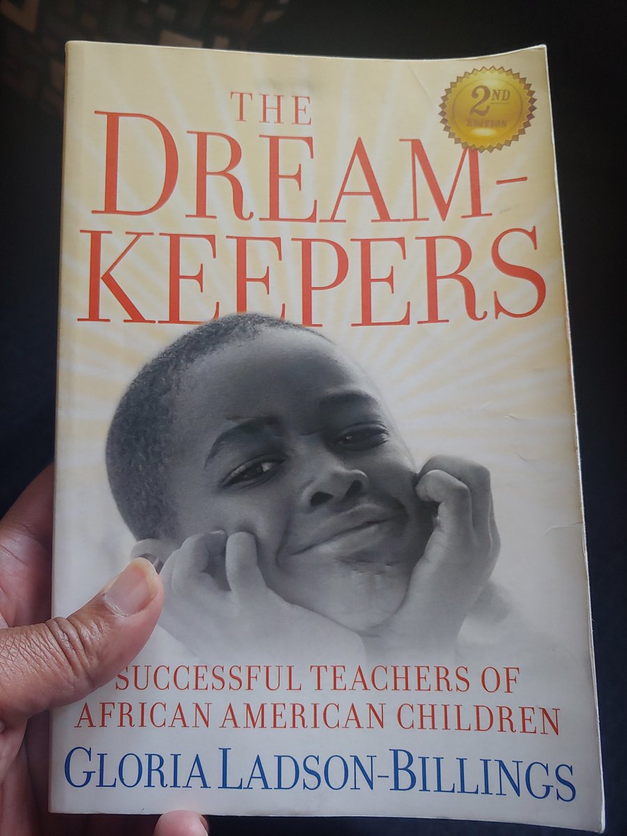 PrincipalKafele's tweet photo. MY BOOK OF THE WEEK FOR EDUCATORS OF BLACK CHILDREN - The Dream Keepers by Gloria Ladson-Billings. For an in depth understanding of Culturally-Responsive Pedagogy, you won't go wrong with Dr. Ladson-Billings' work. https://t.co/Rt6141jKh3