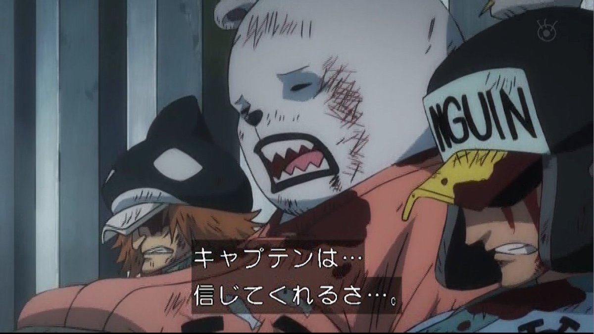 Twitter पर 嘲笑のひよこ すすき ベポ キャプテンは 信じてくれるさ ローとペポ達との絆は麦わらの一味と同じくらい深いと思う ワンピース Onepiece ワノ国編 アニワン