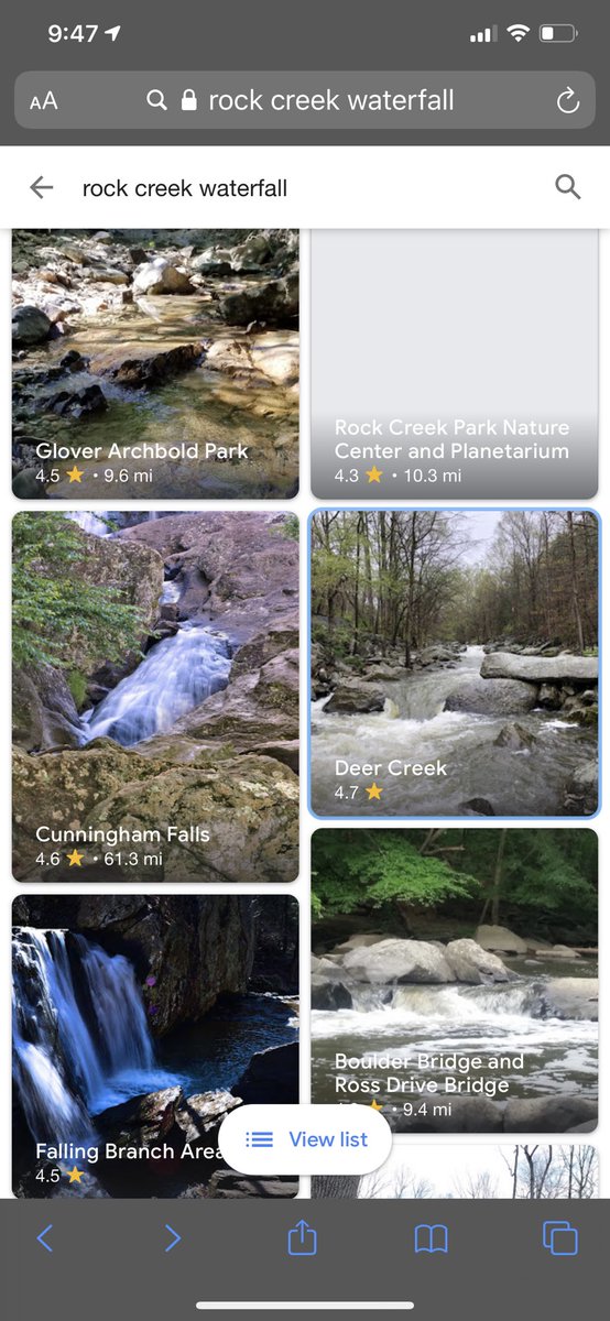 Visit the many water holes we do have in the dmv