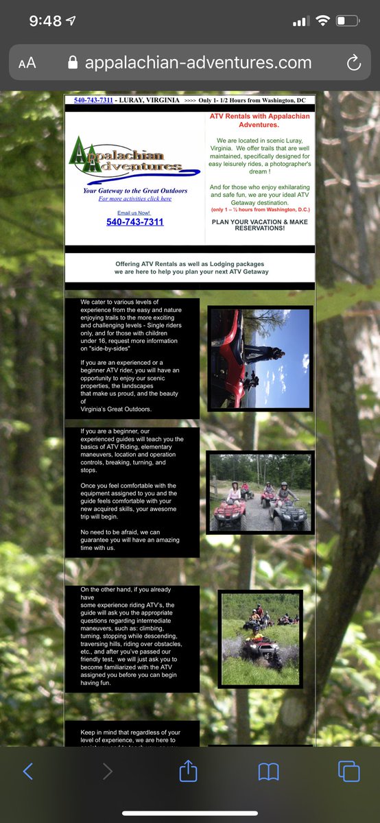 They have atv riding, horse back riding , targeting , boat rentals and more