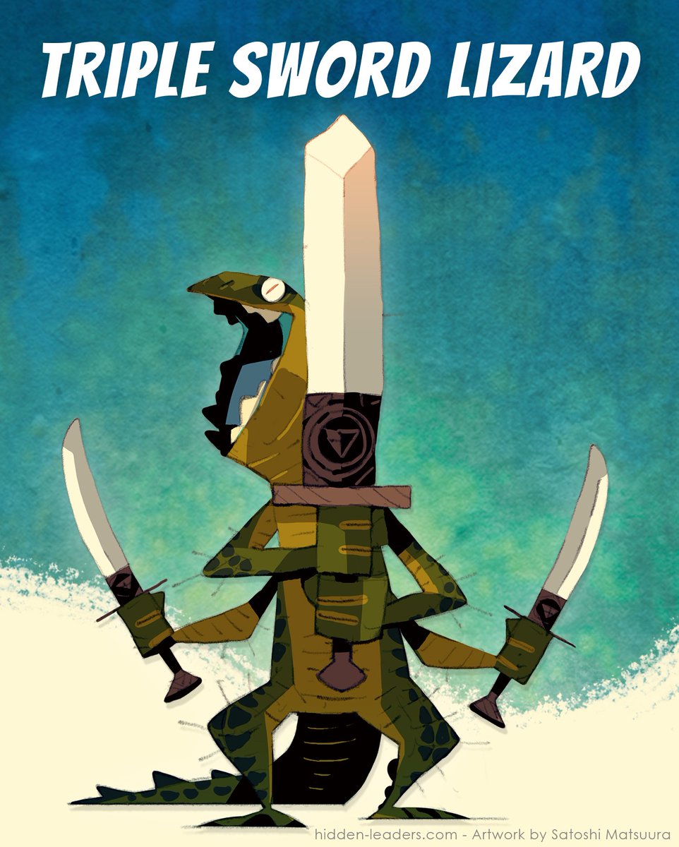 »Before the war started, this multi talented lizard was famous for his unique dish of raw rice and boiled fish. When the Drowned invaded, he found a new use for his skills and his knives.«  http://hidden-leaders.com    #boardgame   #characterdesign   #boardgames