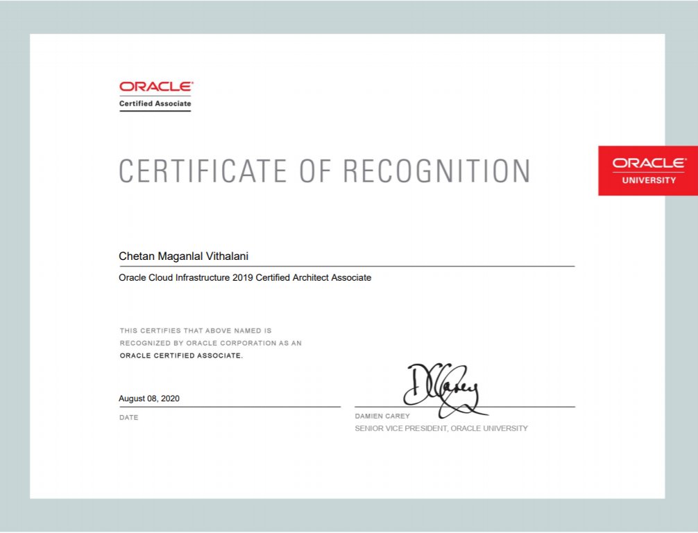 cmvithlani's tweet image. Oracle Cloud Infrastructure 2019 Certified Architect Associate, thanks @OracleCloud for excellent training and recognition
#learnoracle from #Oracleuniversity