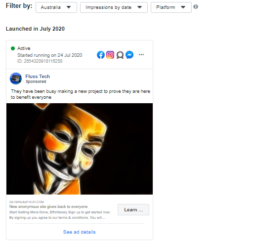 Paid Facebook ads targeting Australians are sending people off to a site with a fake CNN article about Anonymous offering wealth redistribution via, wait for it, online gambling! All you have to do is give them your info and money! Sounds legit.