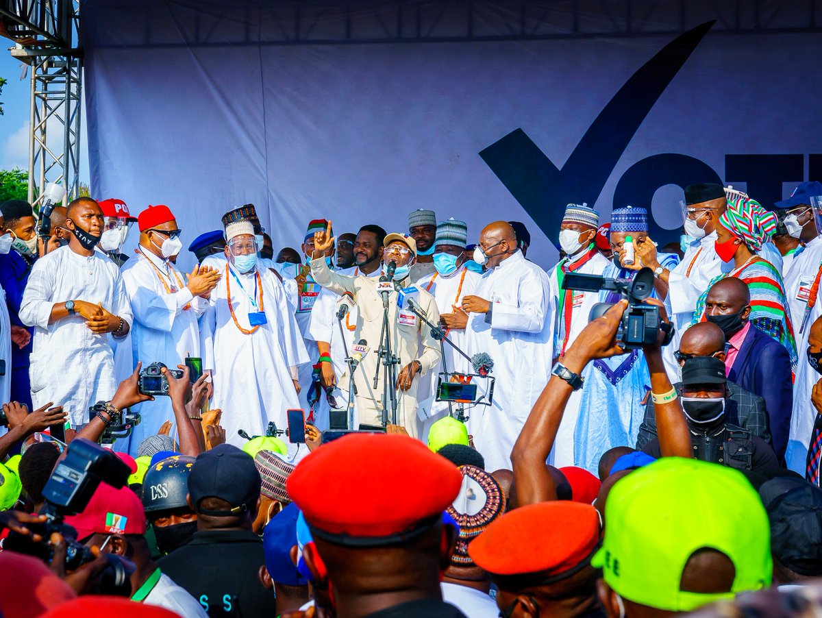 Hope_Uzodimma1's tweet photo. 1/I joined my colleagues, friends, political associates &amp; fellow members of the All Progressives Congress (@OfficialAPCNg) for the flagoff ceremony of the campaigns of @PastorIzeIyamu , the candidate of our great party in the forthcoming Edo State gubernatorial election. https://t.co/DvTFszcu8C
