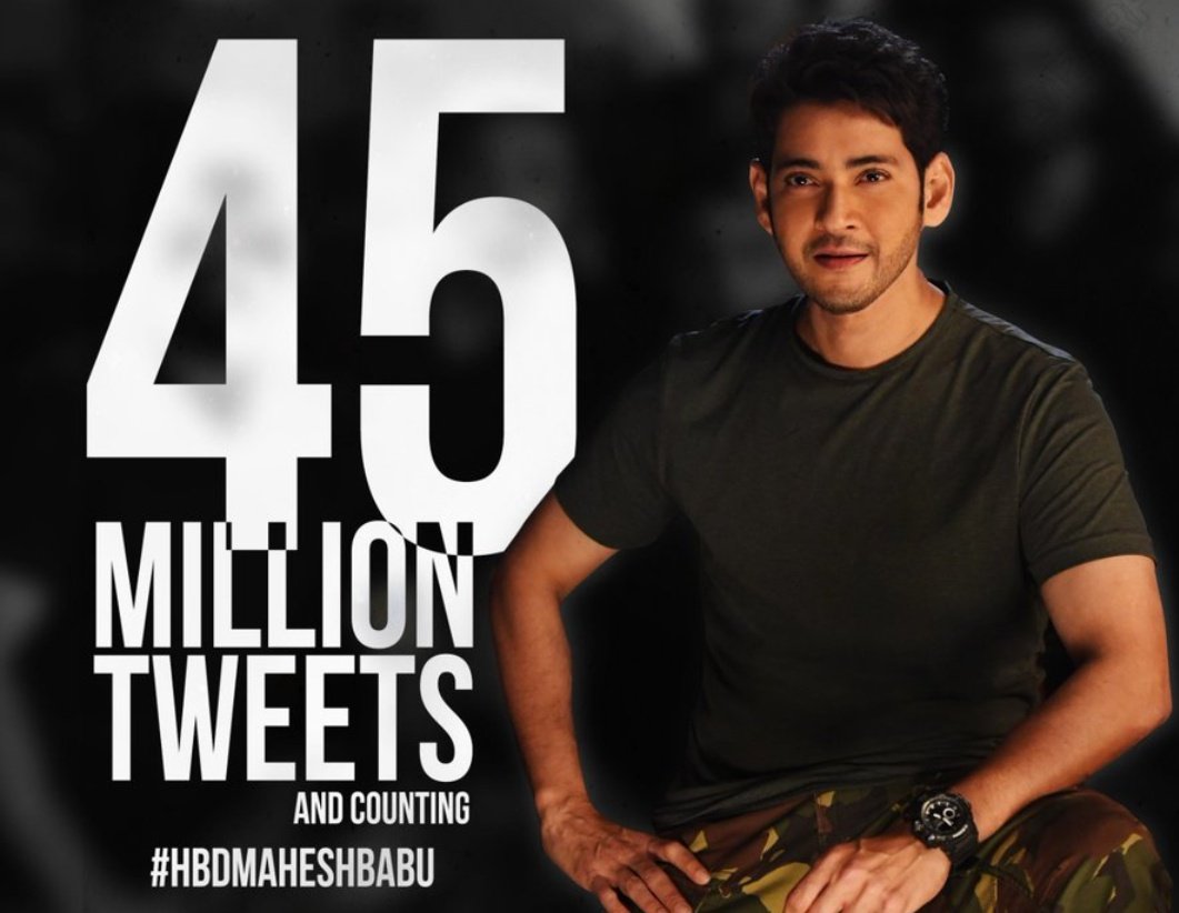 VivekSrkian33's tweet photo. TREMENDOUS 𝟰𝟱 𝗠𝗶𝗹𝗹𝗶𝗼𝗻 Tweets &amp; Counting 🥁 💥💥

Biggest Trend Ever In India - #HBDMaheshBabu 🤘

Super ⭐ @urstrulyMahesh ❤️ https://t.co/tkga4HHcvX