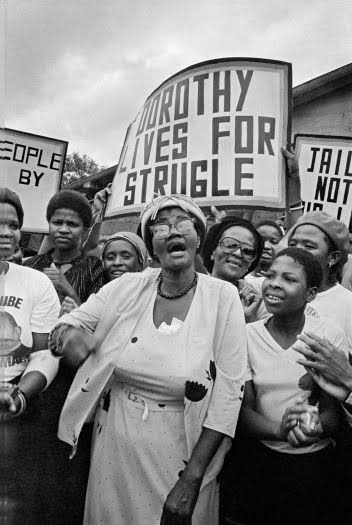 This is Dorothy Nyembe. She is the longest serving woman political prisoner for her role in the struggle. She was a leader in the Women's League Natal branch and was one of the earliest mobilizes of rural and grass roots movement. She is one of Mam' Nomzamo's heroes.
