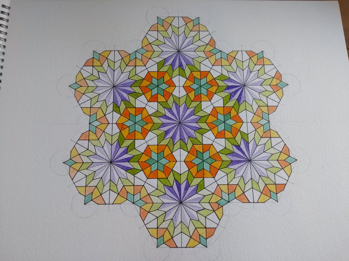 So this is a hangover from #geometricJuly but finished in #artfulaugust (with thanks to @samira_mian's great tutorial!)