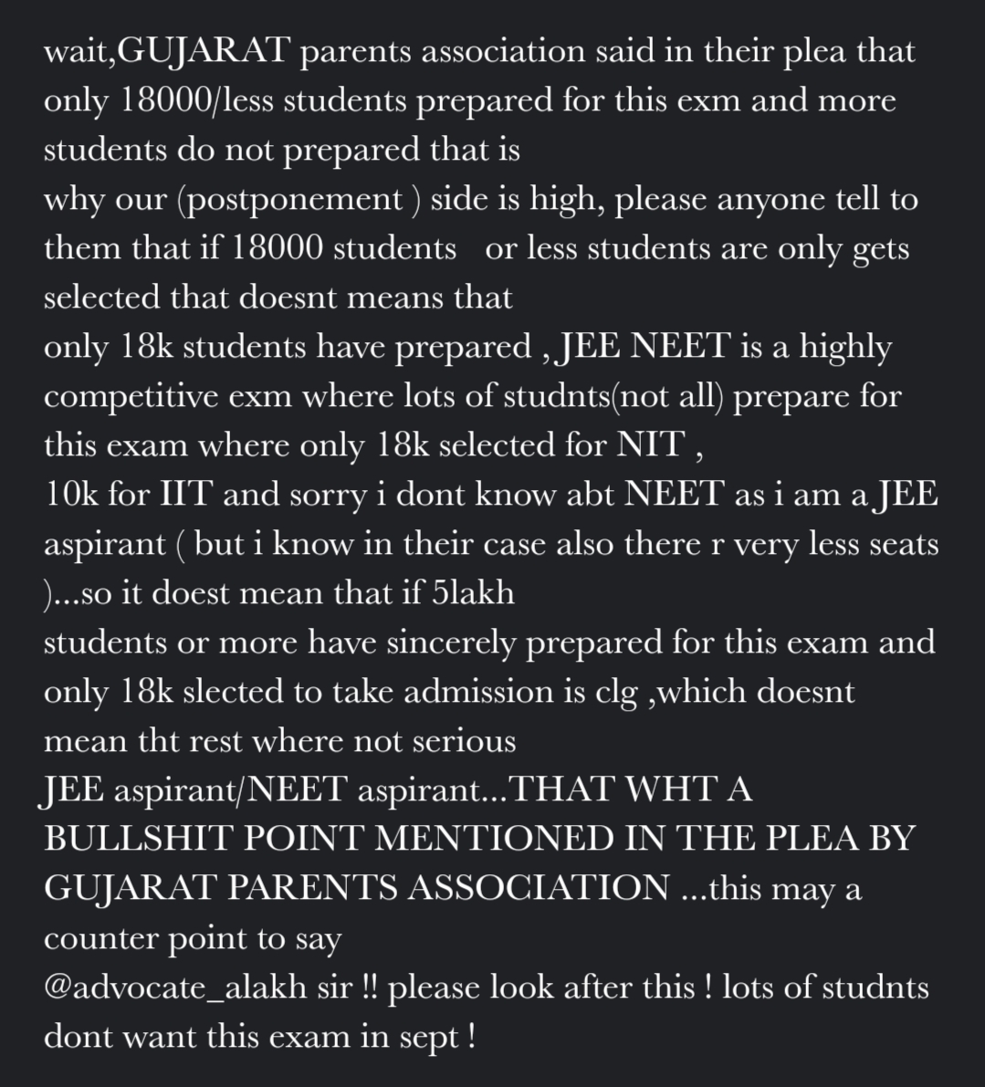sharma25930582's tweet photo. #NTAPOSTPONEJEE_NEET
those who r prepared,now they will spnd their time in shrpening their ace rather than criticising!
i req everyone to see this mssge and retweet with cmmnt as much as pssble
@anubha1812 @advocate_alakh PS
@ArindamRoycho14 @DEducon @DrRPNishank @DG_NTA 🙏🙏🙏 https://t.co/hfUPCAwTkg