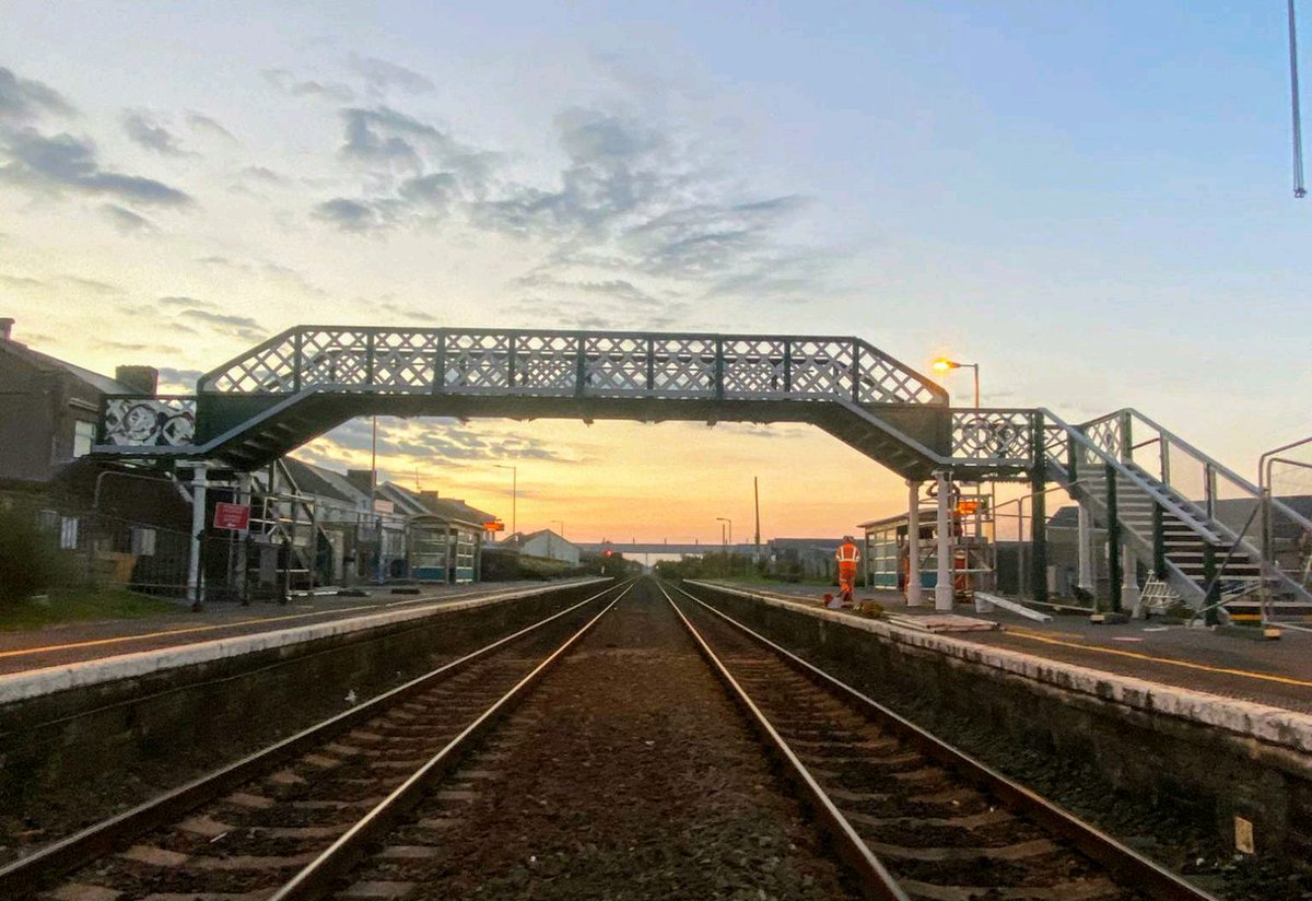 centregreat's tweet photo. Well done Team Centregreat Enginnering, for reciently completing the refurbishment of the footbridge at Pembrey station for @networkrail. Work involved removal of the bridge to our Cardiff workshops to carry out structural repairs,blast clean and paint.@ceca_wales @ICE_engineers https://t.co/NClugk1EEx