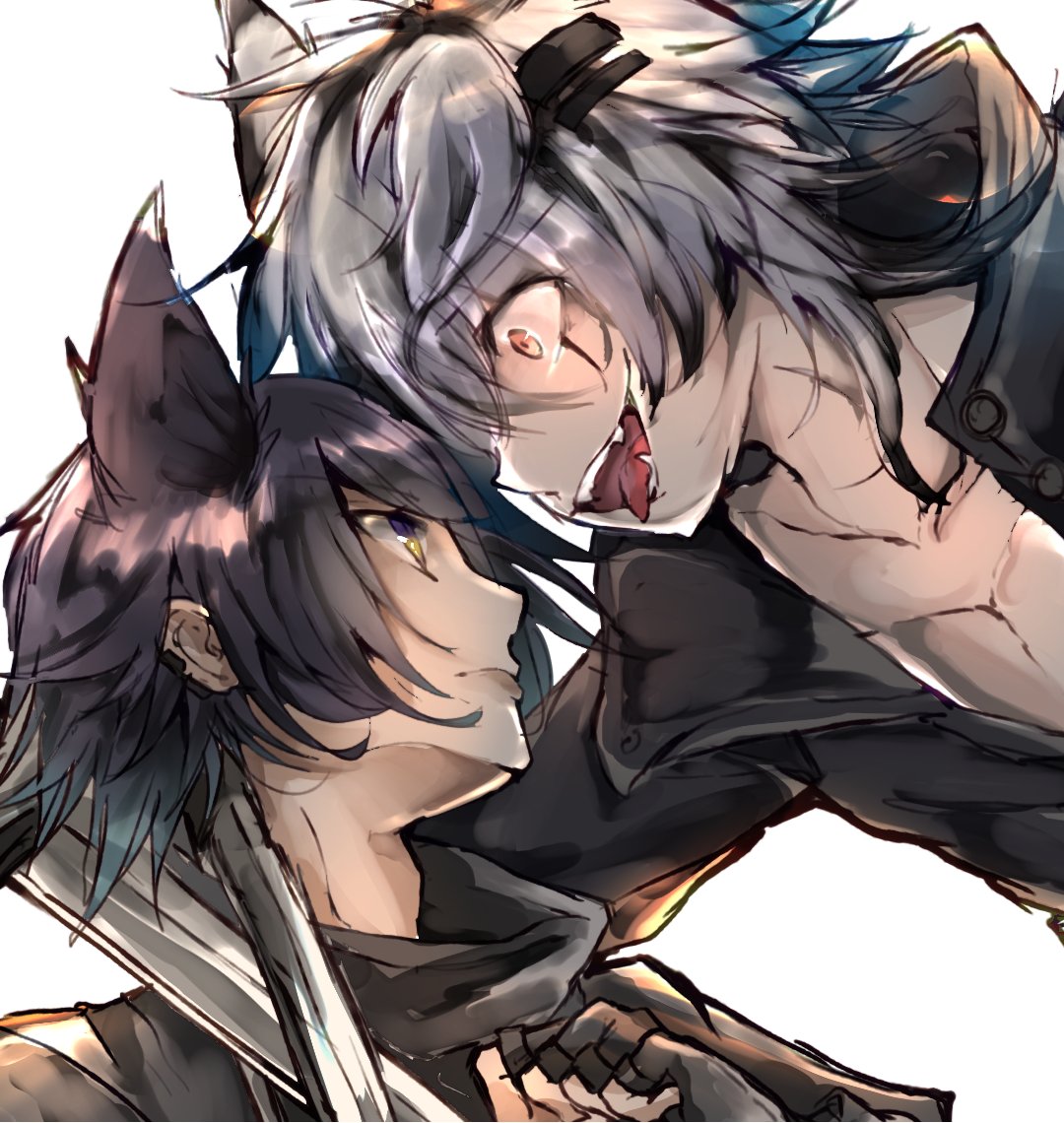 ラップランド(アークナイツ) 「テキサス♂、ラップランド♂(※TS注意報) 」|みるいのイラスト