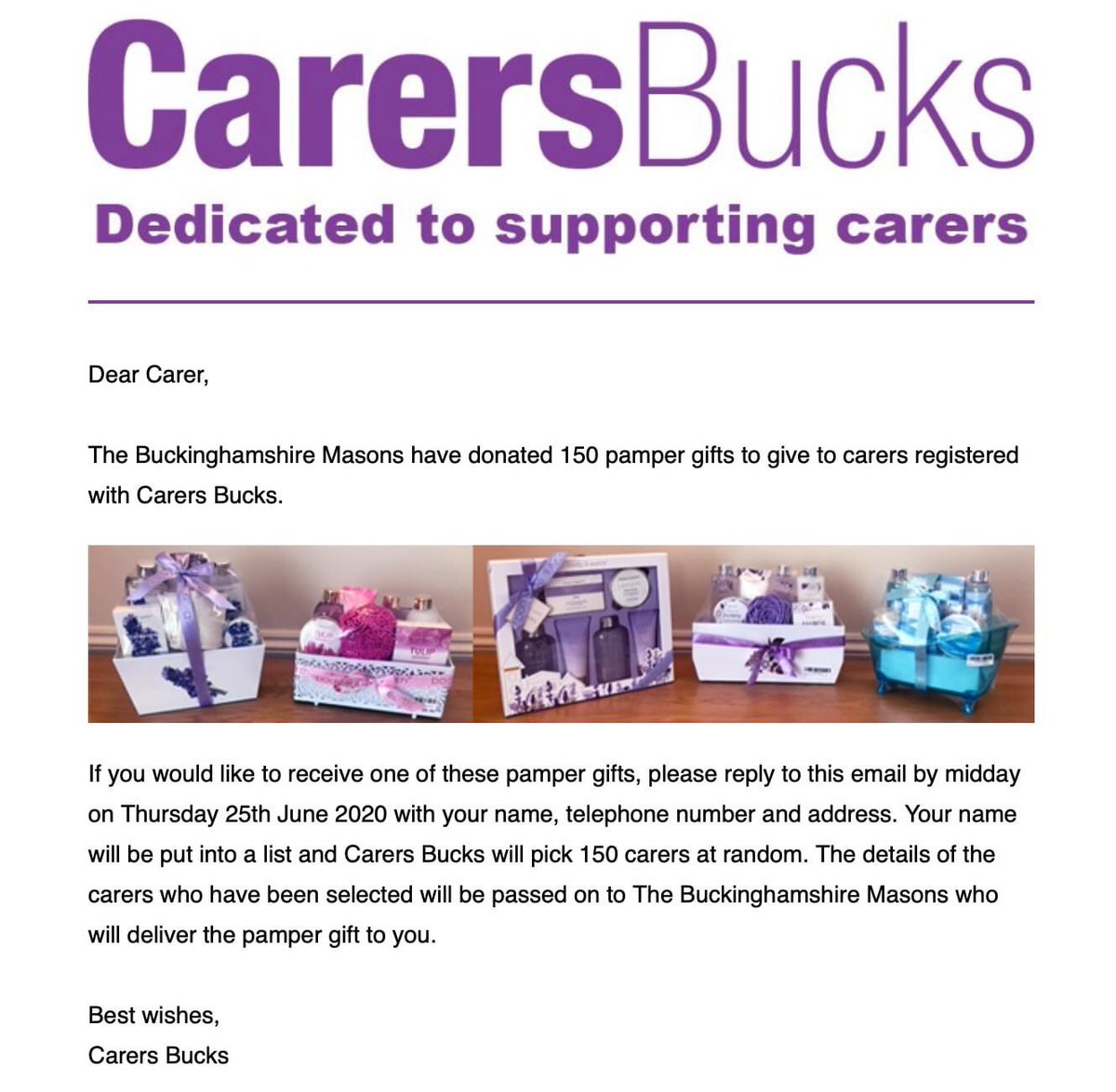 A lovely message of thanks

#Bucksfreemasons
#freemasonryinthecommunity