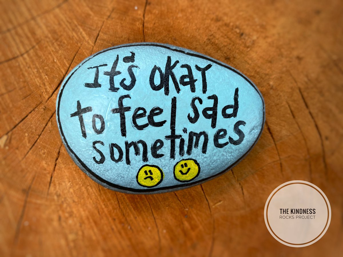 theKindnessrock's tweet photo. We all feel sad now and again, and allowing ourselves to feel is how we heal ❤️ #thekindnessrocksproject https://t.co/ygsUrJsPm6