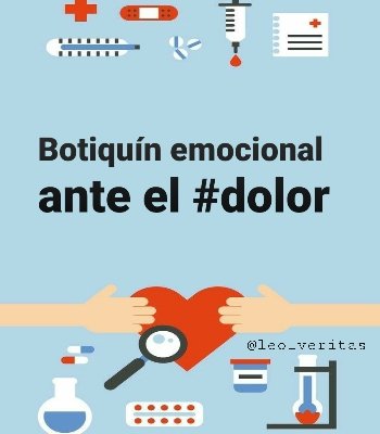 Somos much@s los que además del físico soportamos un elevado #doloremocional. 
Por eso he pensado que entre todos podríamos crear un #BotiquínEmocional
¿Qué incluir?
#Empatía, compartir, comunicar, resilencia, adaptación, que no resignación y...
#FelizDomingo
#pacientesquecuentan