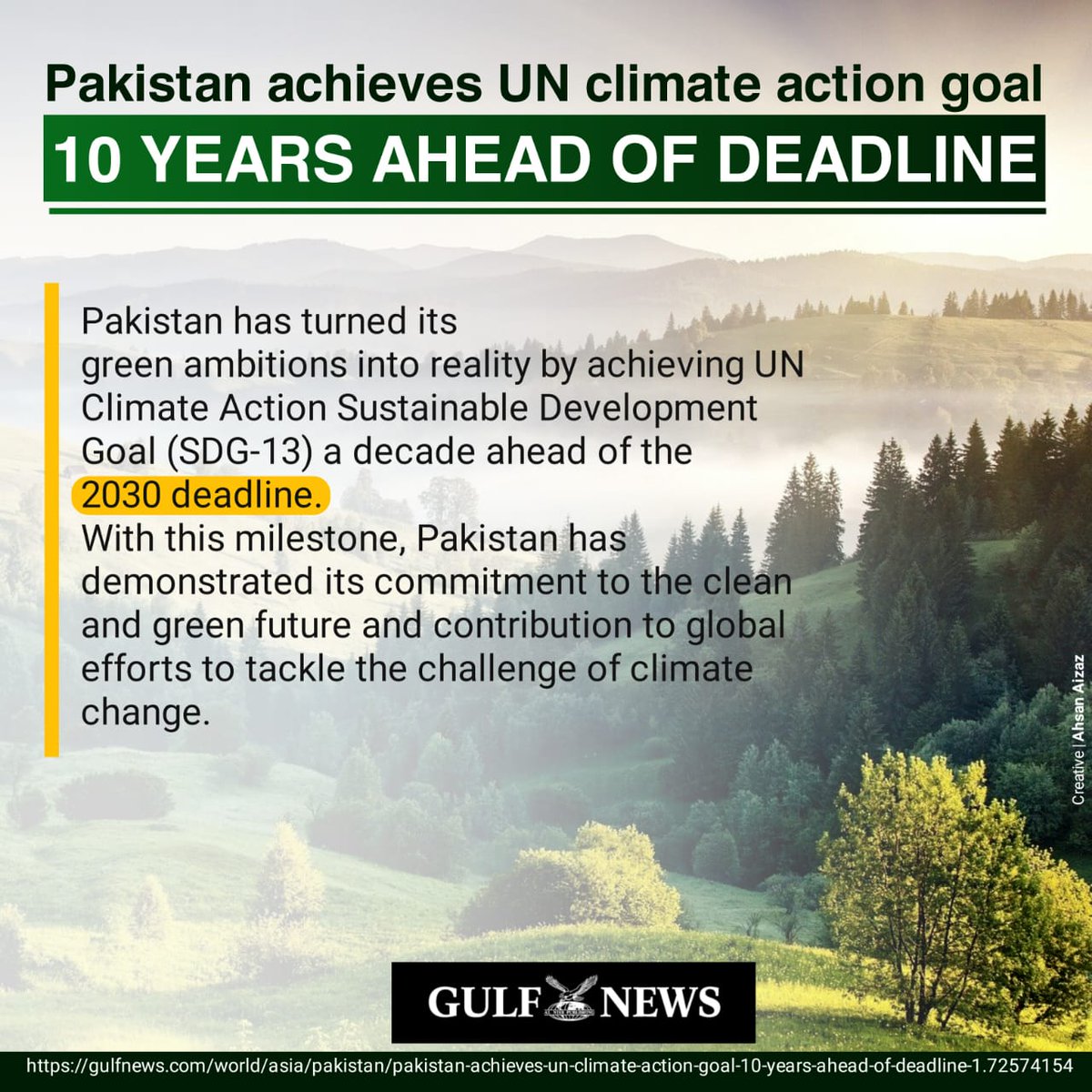 Pakistan achieved the UN climate action goal 10 years ahead of the deadline. 
Let's keep planting and make Pakistan greener. 

#PlantWithTigersForce