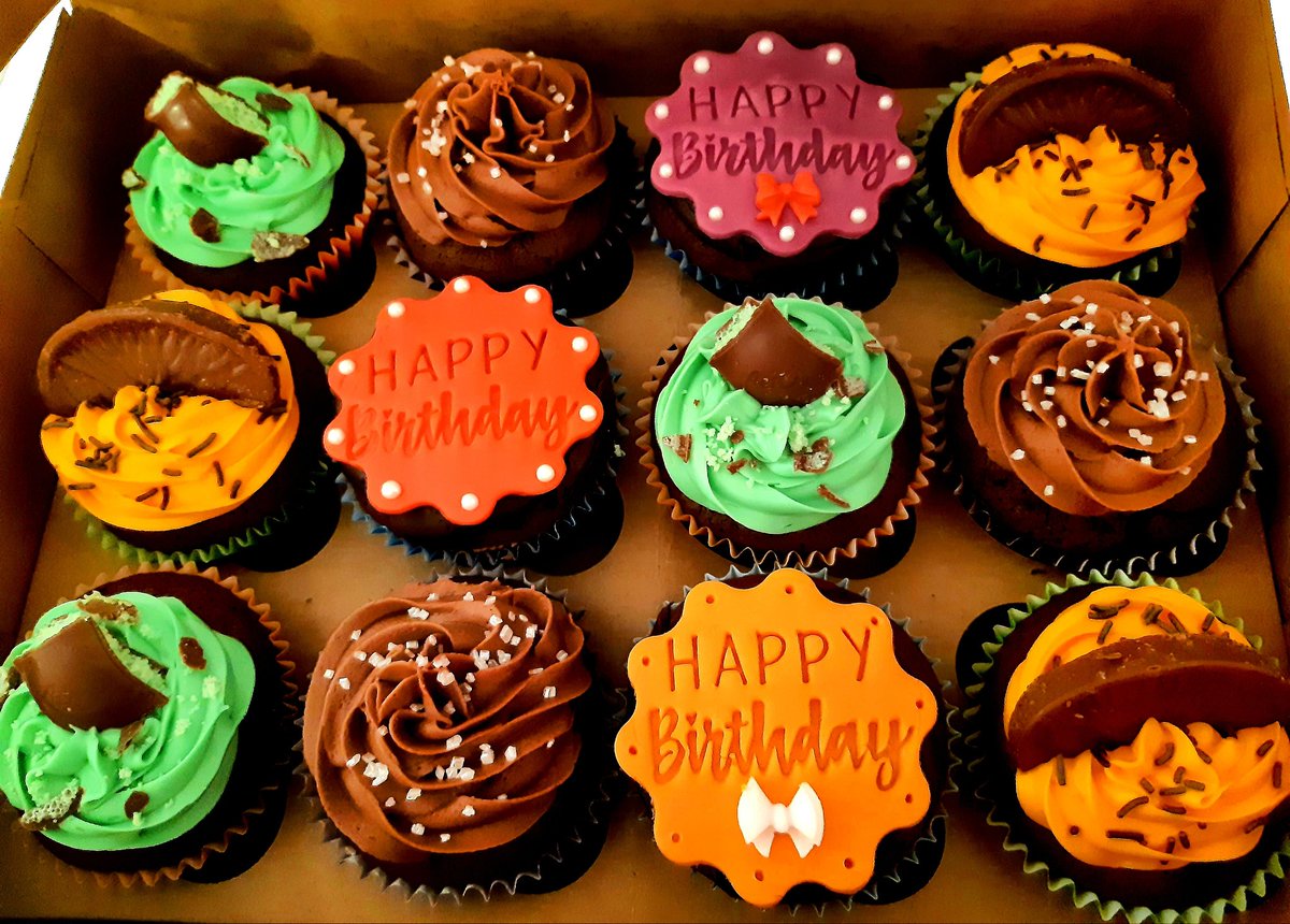 cherriebakes's tweet photo. Chocolate Birthday Cupcakes 🧡

#aeromint #chocolateorange #cadburyfudge #chocolate #cupcakes #birthday https://t.co/qhOLmqXjNg