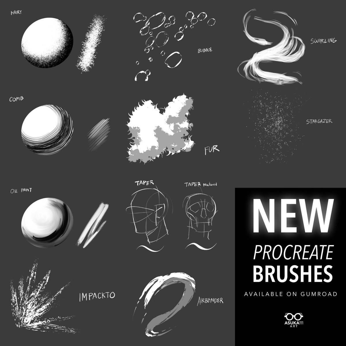 asuka111's tweet photo. ASUKA111's PROCREATE Brush pack  FREE update! 

สำหรับคนที่อุดหนุน Custom brush ไปนะครับสามารถดาวน์โหลดบรัชเพิ่มเติมได้ฟรีทาง Gumroad นะครับ -- https://t.co/5nVFmihFrU

บรัชที่เพิ่มเข้ามามี 10 บรัช (+อื่นๆอีกเล็กน้อย) ส่วนใหญ่เอาไว้ใช้ทำเอฟเฟคต่างๆ ครับ https://t.co/jbX15FdYt4