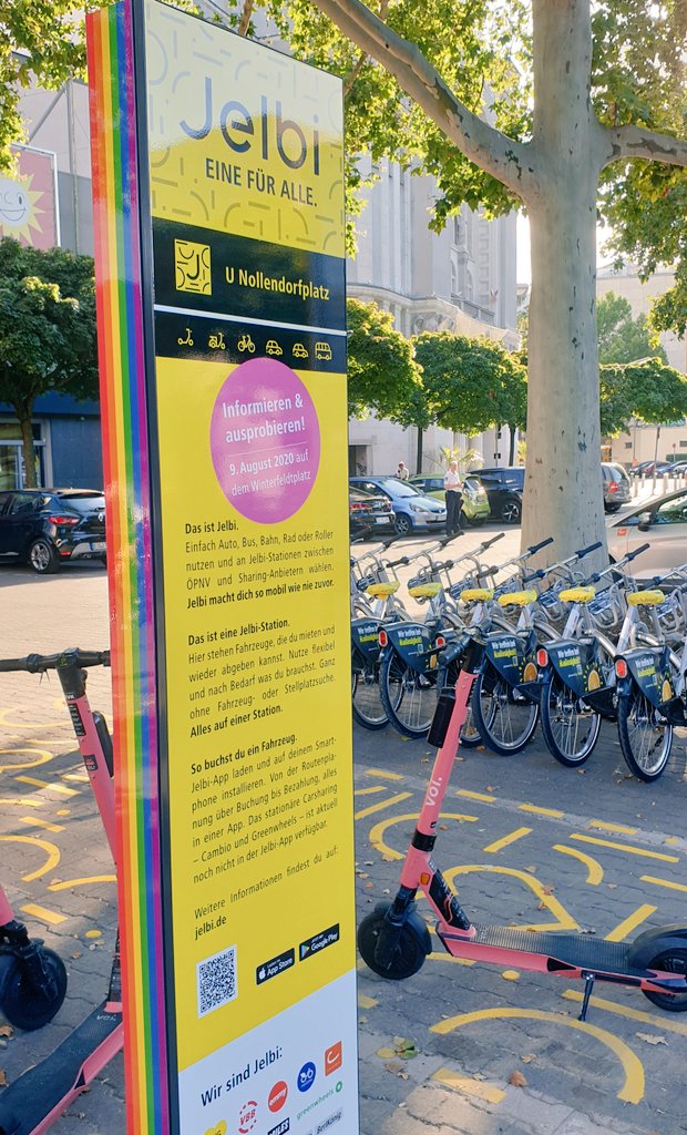 s_k_walter's tweet photo. Am #Nolli kann man ab sofort umsteigen - vom Auto auf viele andere Mobilitätsformen, dank der neuen #Jelbi-Station und dem #Umsteiger-Projekt von @kiezerfahren. Heute mit Bikes, Scooter, #FlotteLotte, Carsharing etc. zum Ausprobieren. Für die Verkehrswende im #SchönebergerNorden! https://t.co/oAjPYU1AEk
