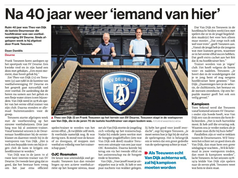 🤩Leuk stuk over onze nieuwe hoofdtrainer <a href="/FrankTeeuwen/">Frank Teeuwen</a> !

📸Dank aan <a href="/ED_voetbal/">ED Amateurvoetbal</a>