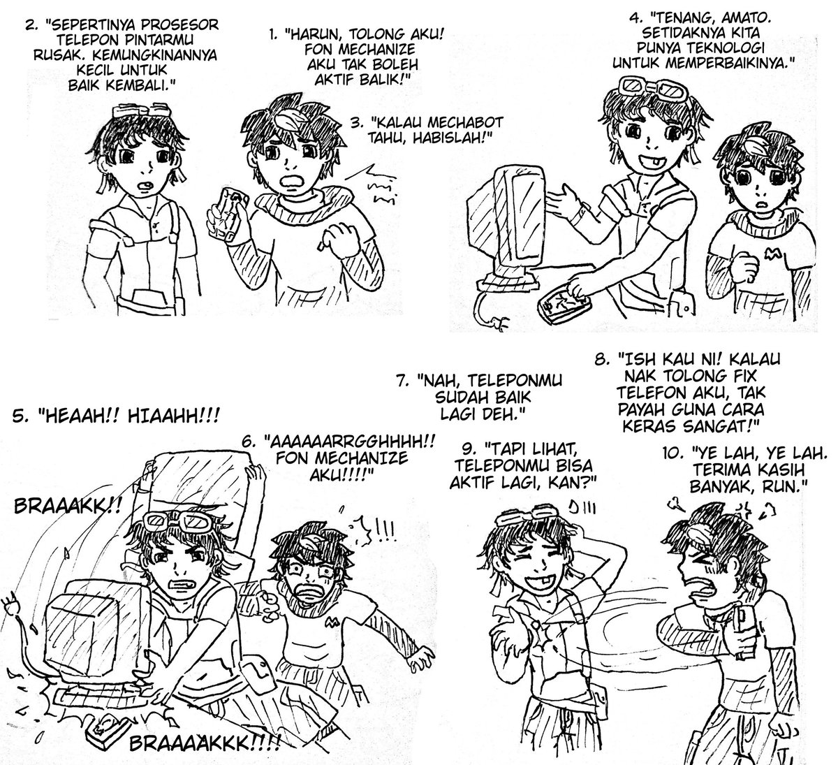 mutiah_khalisah's tweet photo. How to fix Amato's Mechanize Phone (Harun's version).
"We have Technology!" ππ
#Mechamato #originalcharacter #wehavetechnology #fanfiction #fanficlore #friends #humor #BoBoiBoy https://t.co/8j2mZogqXg
