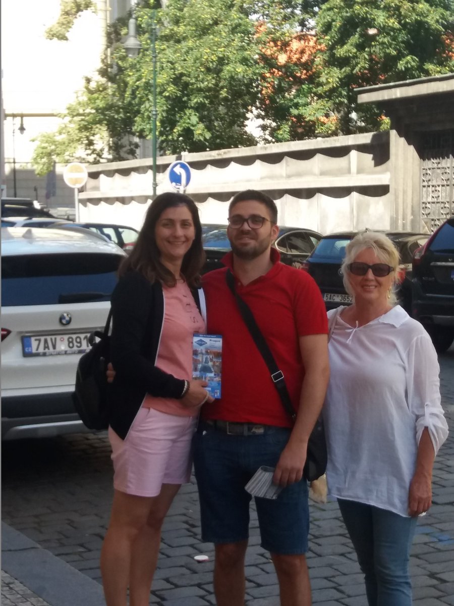 Our dear clients❤️ in Prague who agreed with the photo. You can see that they are holding our new brochure 🙂
At this time, we have small groups of tourists, but the guide can pay even more attention to them individually and provide them with a nice day and lots of experience.❤️