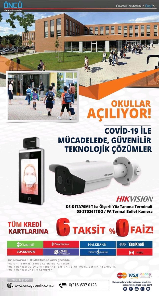 Covid-19 ile Mücadelede #Eğitim Sektörü'nde Teknolojinin Önemi ve Faydaları.

♦️Termal görüntüleme kameraları, vücut sıcaklıklarını tespit etmek söz konusu olduğunda okul güvenliğinin sağlanmasına yönelik güçlü araçlardır.#COVID19 #coronavirus