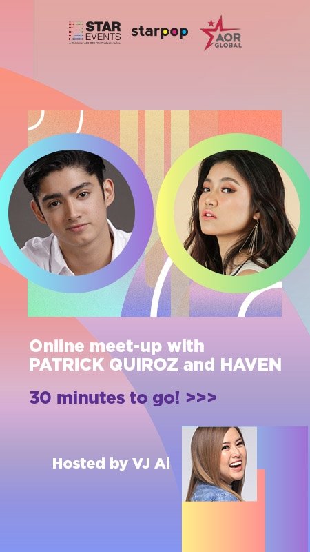 30 minutes to go before we go live with Patrick Quiroz and Haven! Make sure to tune in and go to @Starpopph Facebook page. Happy Sunday everyone! 😉