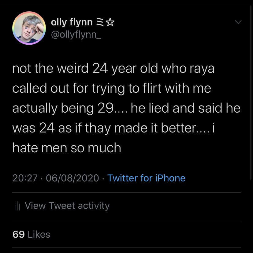 this then led to me and raya both sending tweets about the situation (shown below) and people replying and quoting with their own stories of inappropriate behaviour from graeme (one shown below)