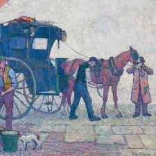 mike_loseby's tweet photo. Several paintings by #RobertBevan (1865-1925)..that record the last days of the #HansomCab..
Bevan painted with #Gauguin at #PontAven and was a founding and influential member of the #CamdenTownGroup and #LondonGroup of artists..
#StJohnsWood #London #CabYard https://t.co/XiWE7iZD4c