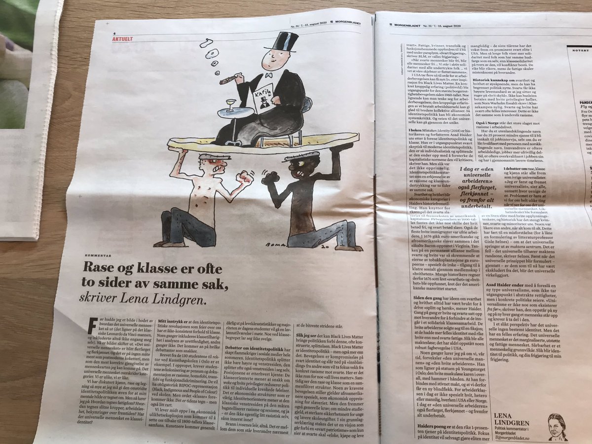 ElinorJLO's tweet photo. «Har det universelle mennesket en klassetilhørighet», spør Lena Lindgren i @Morgenbladet Godt skrevet! På tide å oppdatere «bildet» av det universelle mennesket! #klassetilhørighet #likestilling #universellutforming #universalisme https://t.co/0RAEtBSd82