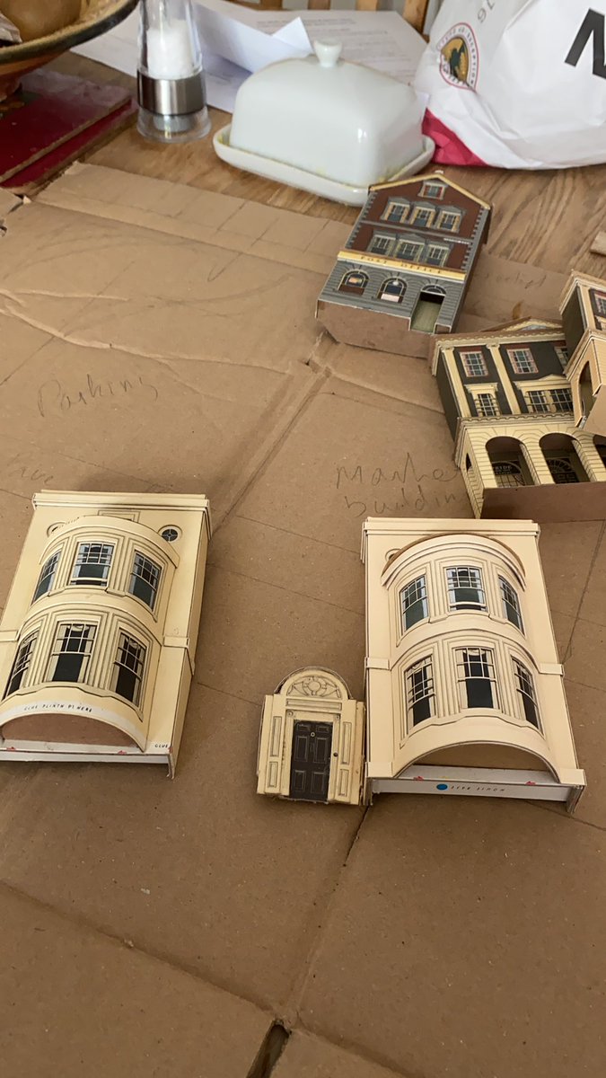 Planning on making a regency style square of town houses and shops out of kits made myself and bits of old buildings from mixed eBay purchases