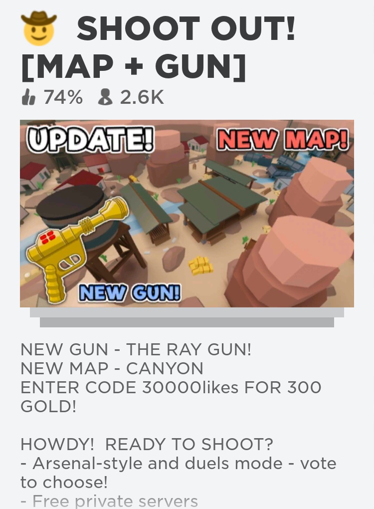 Rtc On Twitter News A New Wild West Game Has Been Rising Known As Shoot Out The Game Has Received Positive Reception But Some Say It S A Mix Between Wild Revolvers - code for money in wild revolvers at roblox