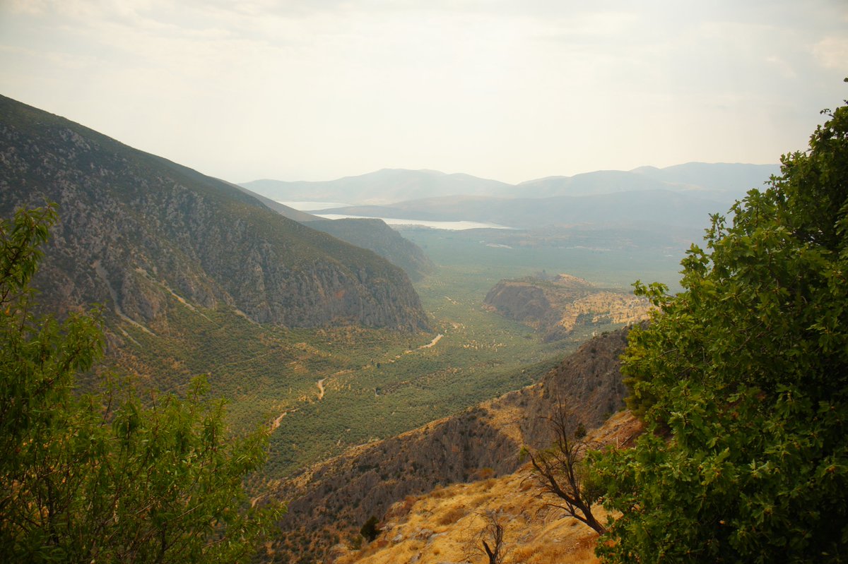 Set in a mountainous landscape, with a view down to the gulf of Corinth, the site at Delphi is breathtakingly beautifulAncient myths describe it as the center of the world, the place where Zeus’s two eagles met, each released at the opposite end of the earth/2