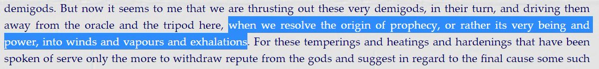 Our best source though is Plutarch who besides being a prolific scholar was a priest at Delphi and knew the inner workings of the sanctuaryIn an essay “On the Failure of Oracles” he describes these vapors/breaths repeatedly/18
