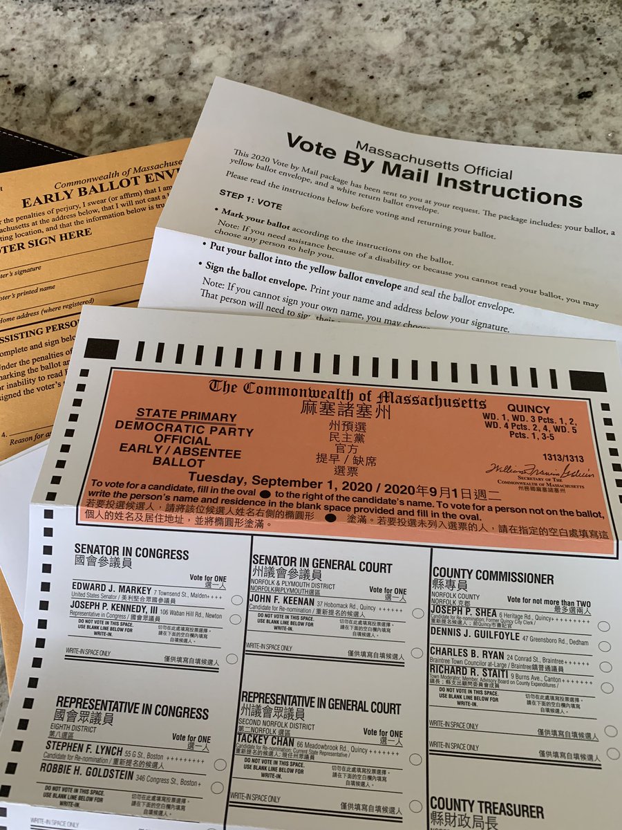 Got my ballot to #VoteByMailEarly We can take our ballots to city hall to bypass some of the recent uncertainties of the mail system. We can do this. It’s our right to vote. Make your voices heard.