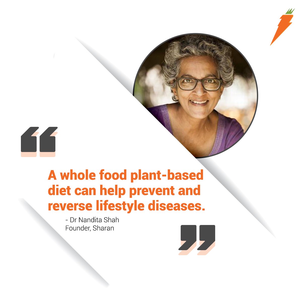 Food is the most powerful healer when it comes to curing lifestyle diseases. <a href="/NanditaShah12/">Nandita Shah</a> 
Take the #PlantsArePower Challenge now - plantsarepower.in/start-your-jou…
#PlantsArePower
#MythBuster
#NanditaShah